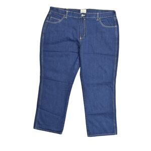 Red Head Men's Blue Jeans 44x32 Straight Leg Cotton Flannel Lined Work
